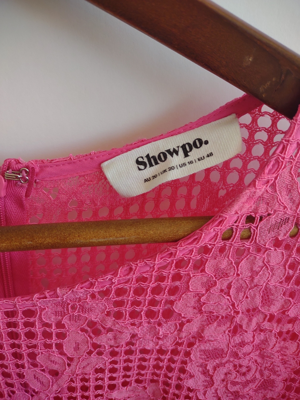 Showpo Leon Short Sleeve Pink Crochet Lace Dress - Picture 8 of 10